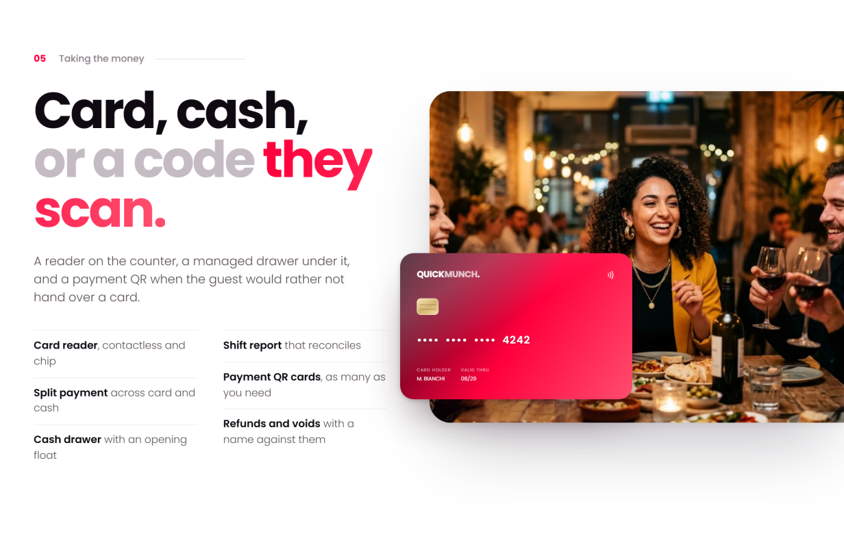 Card, cash, or a code they scan