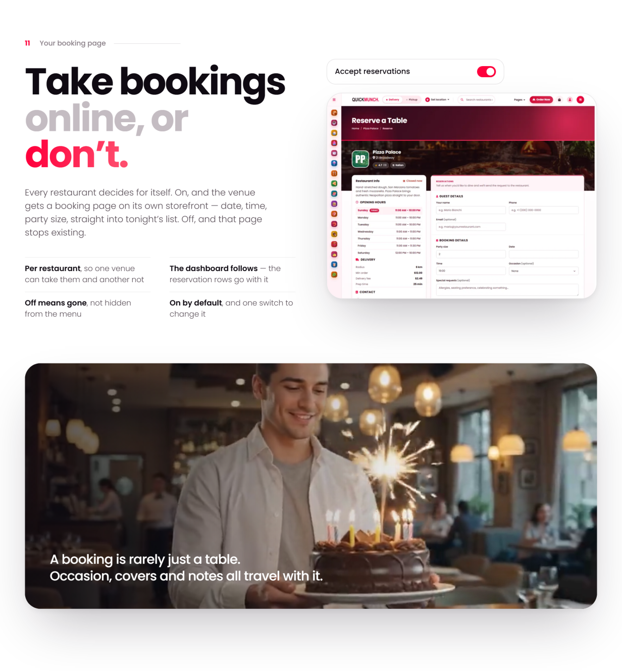 Take bookings online