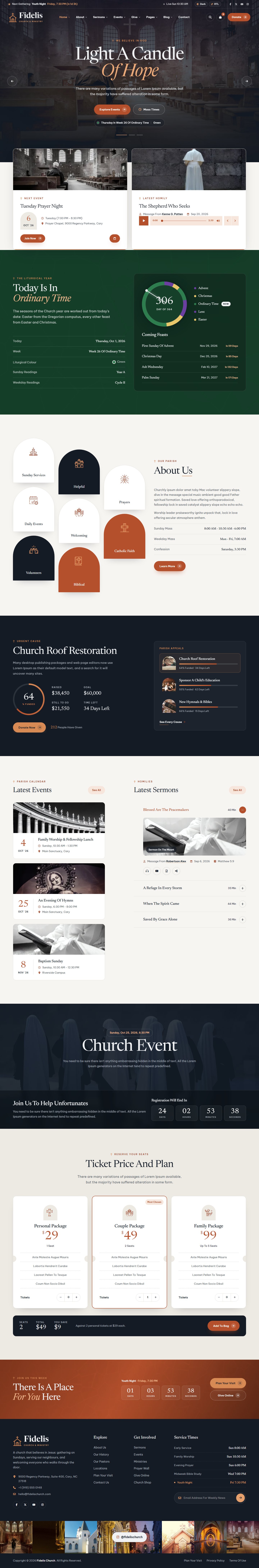 Fidelis church website template – Catholic