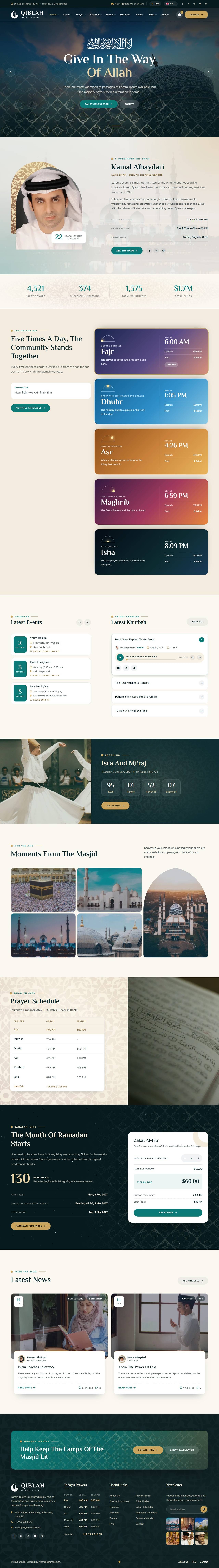 Qiblah mosque website template – second home page