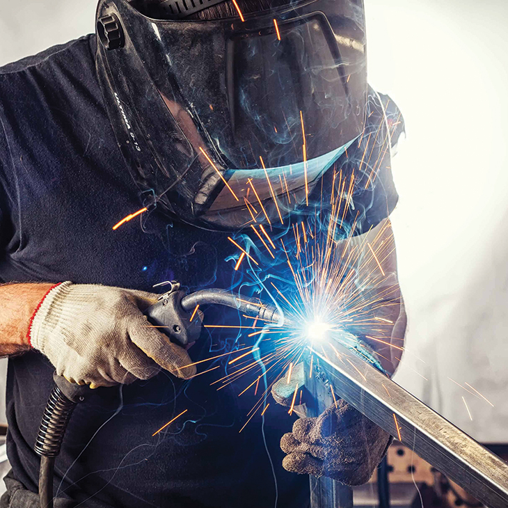 Welding is a fabrication process that joins materials, usually metals or thermoplastics, by using high heat to melt the parts together and allowing them to cool, causing fusion.