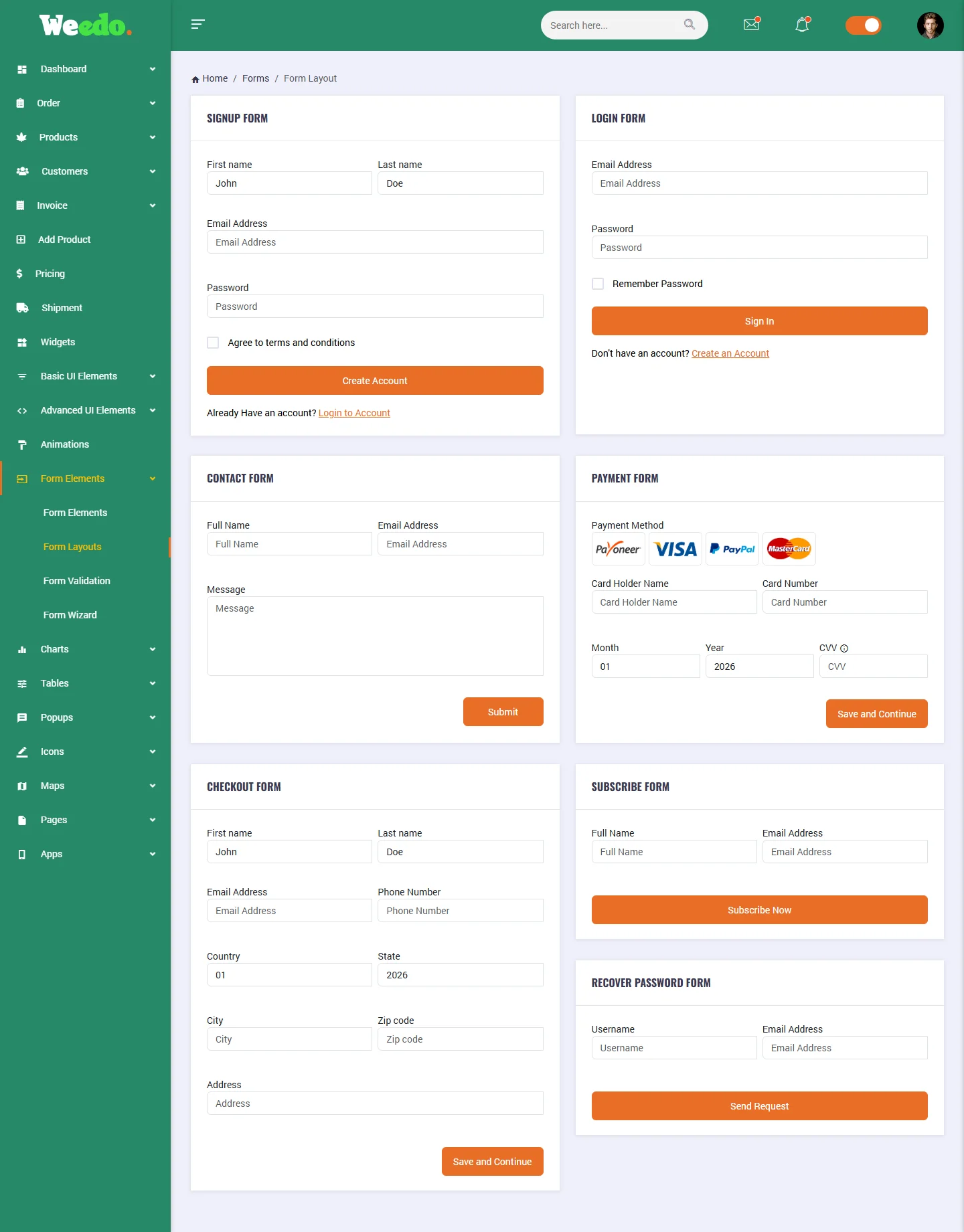 Form Layout preview