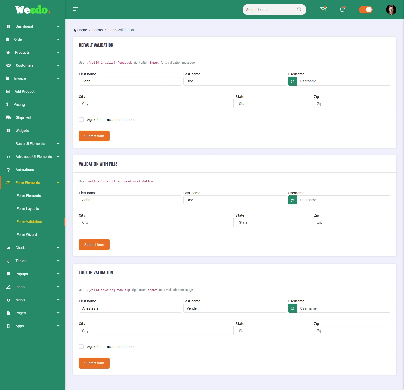 Form Validation preview