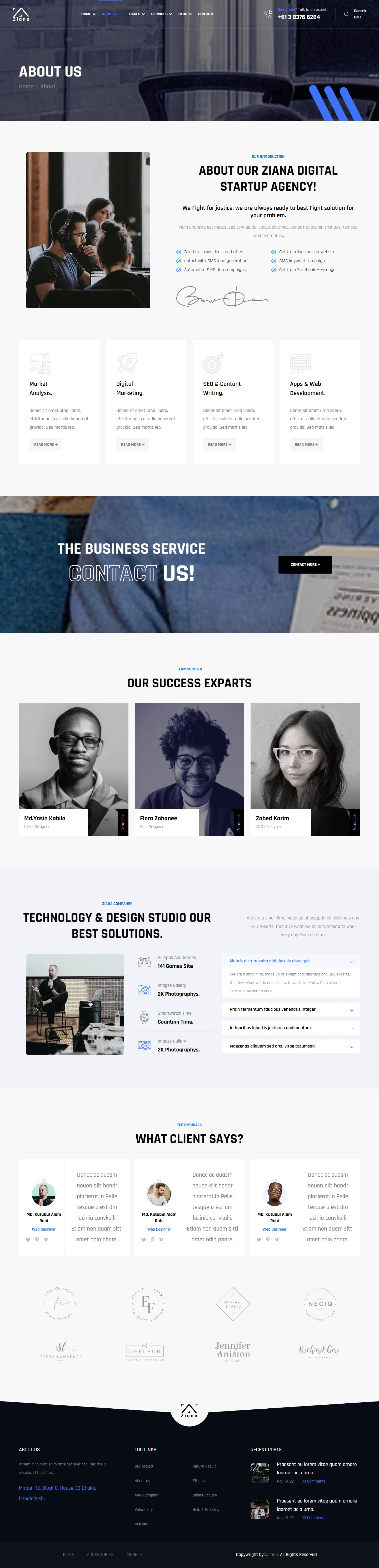 Ziana — Modern Agency HTML Template