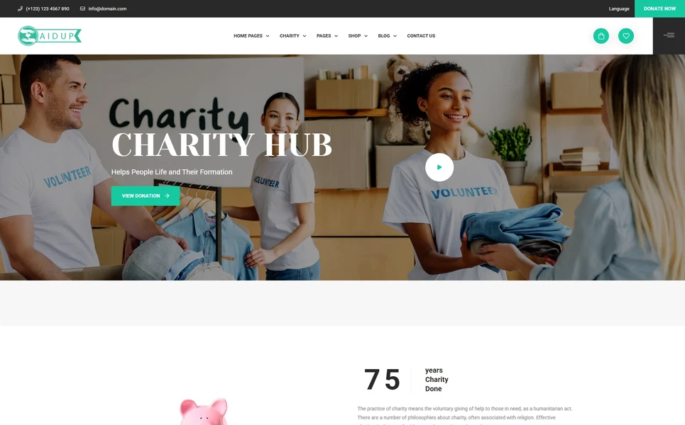 Aidup — Charity PHP Website Template