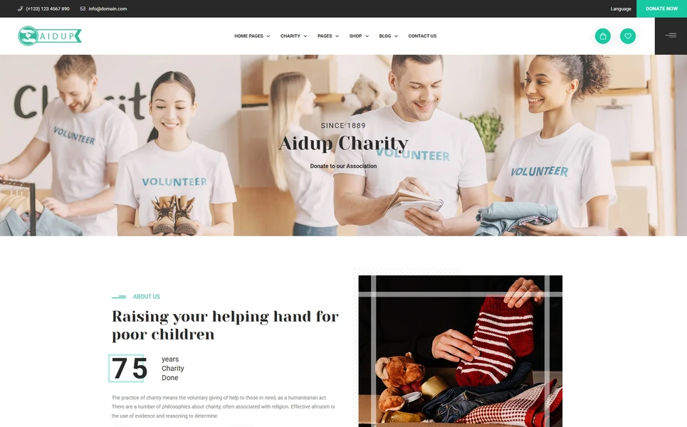 Aidup — Charity React JS Template