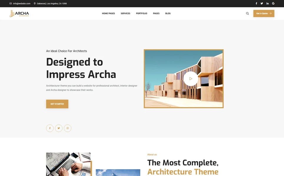 Archa — Architecture PHP Website Template