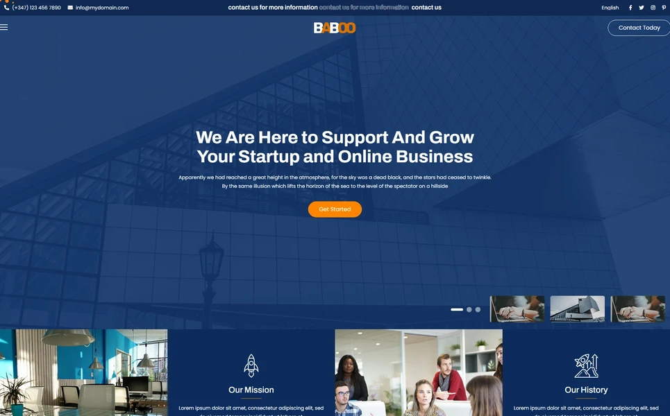 Baboo — Startup HTML5 Template