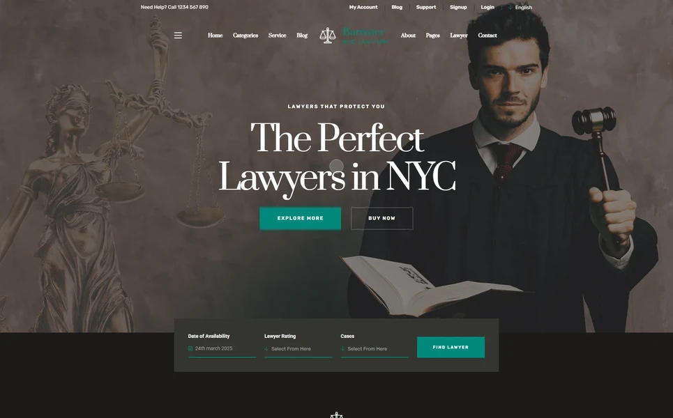 Barrister — Law Firm PHP Website Template