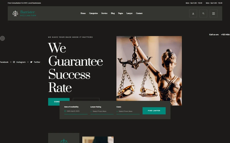 Barrister — Law Firm Vue.js Template