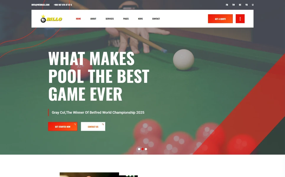 Billo — Billiard Club — Ai Smart Website