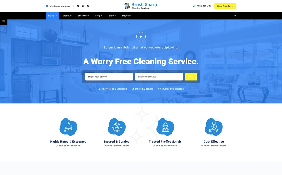 Brush Sharp — Cleaning Angular Template