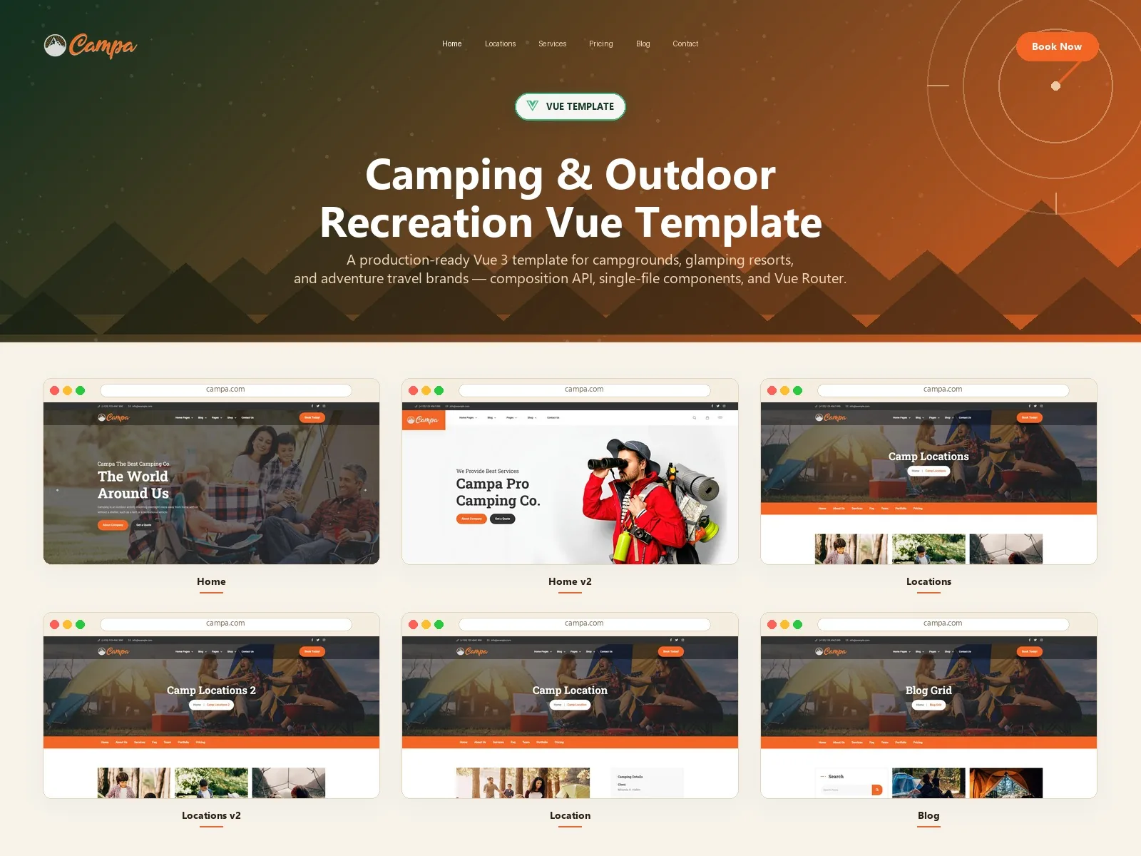 Campa — Camping Vue.js Template