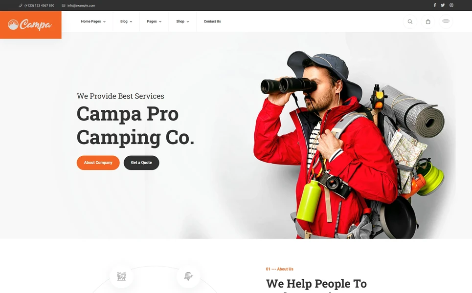 Campa — Camping WordPress Theme