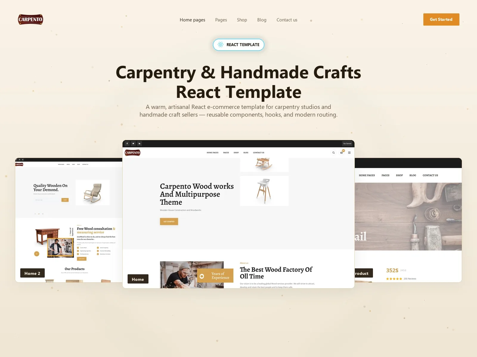 Carpento — Carpentry React JS Template