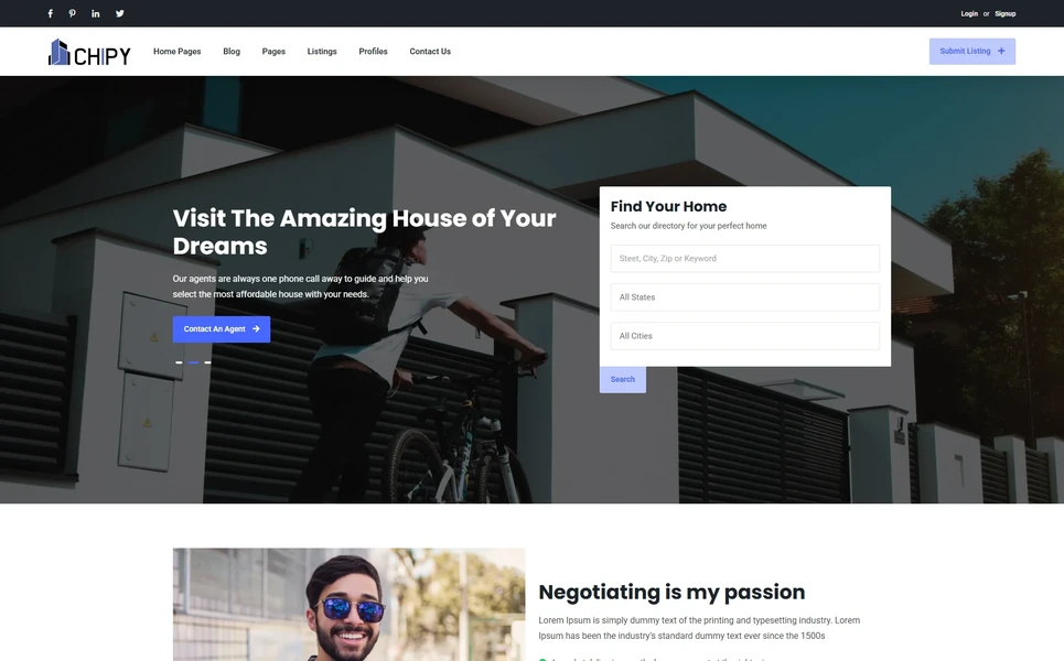 Chipy — Real Estate React JS Template
