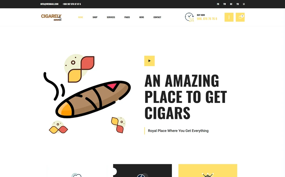 Cigarely — Cigars PHP Website Template