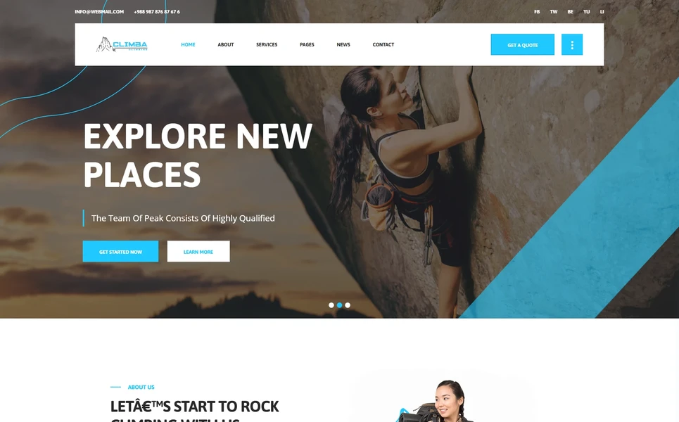 Climba — Rock Climbing Vue.js Template