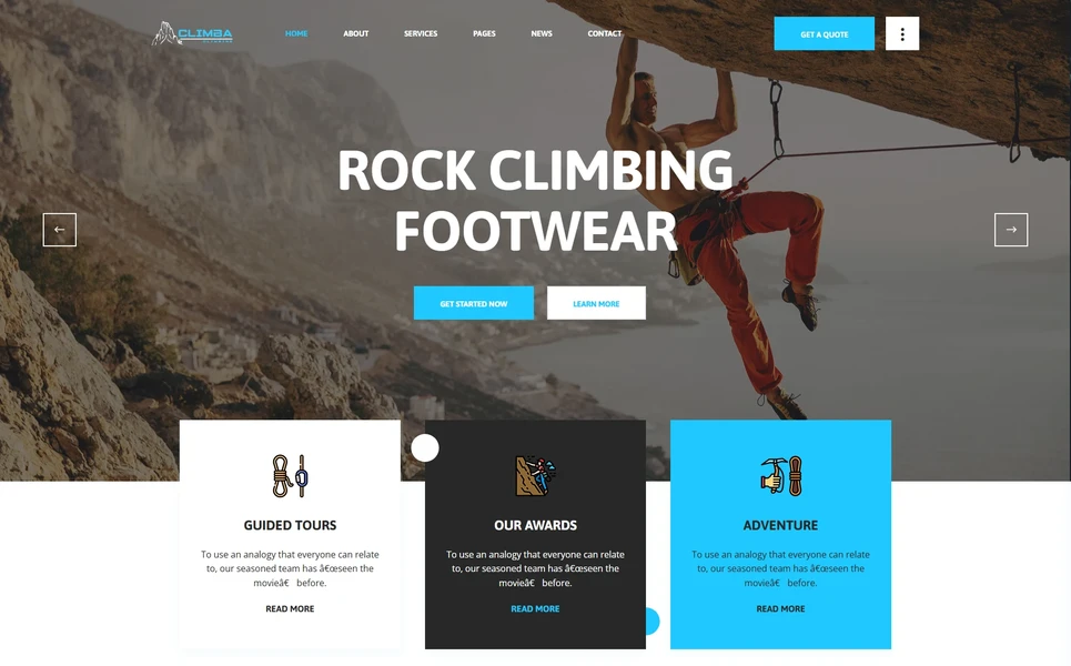 Climba — Rock Climbing WordPress Theme