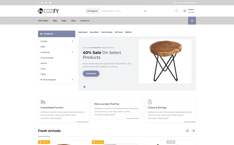 Cozify — Furniture React JS Template