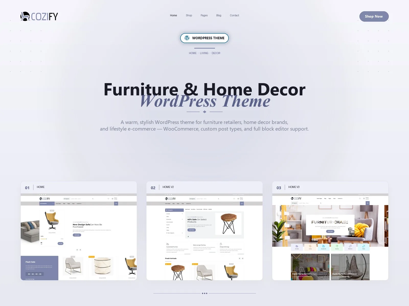 Cozify — Furniture WordPress Theme