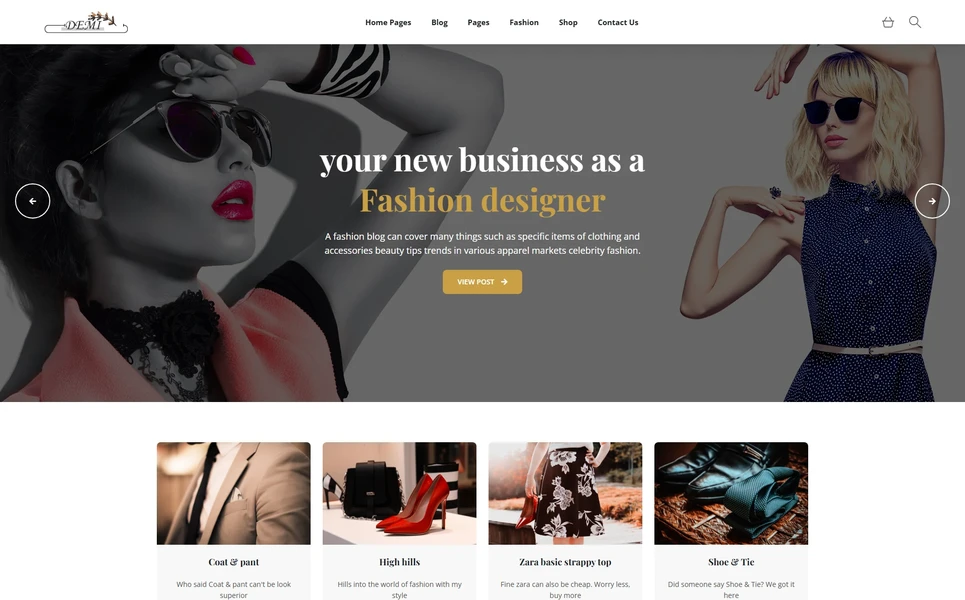 Demi — Fashion Blog PHP Website Template