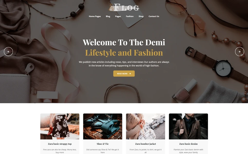 Demi — Fashion Blog Vue.js Template