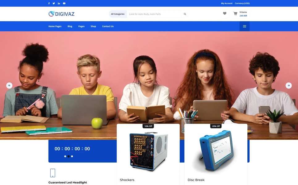 Digivaz — Auto Parts React JS Template