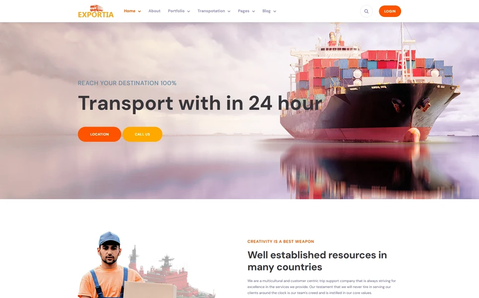 Expotia — Transport PHP Website Template
