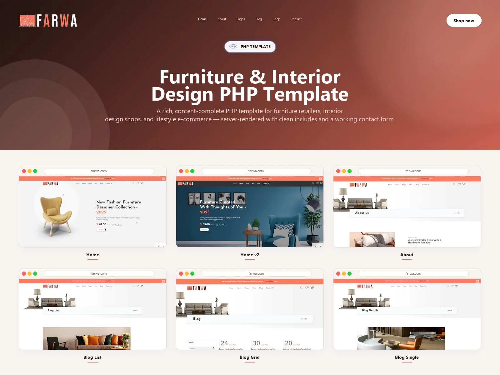 Farwa — Fashion PHP Website Template