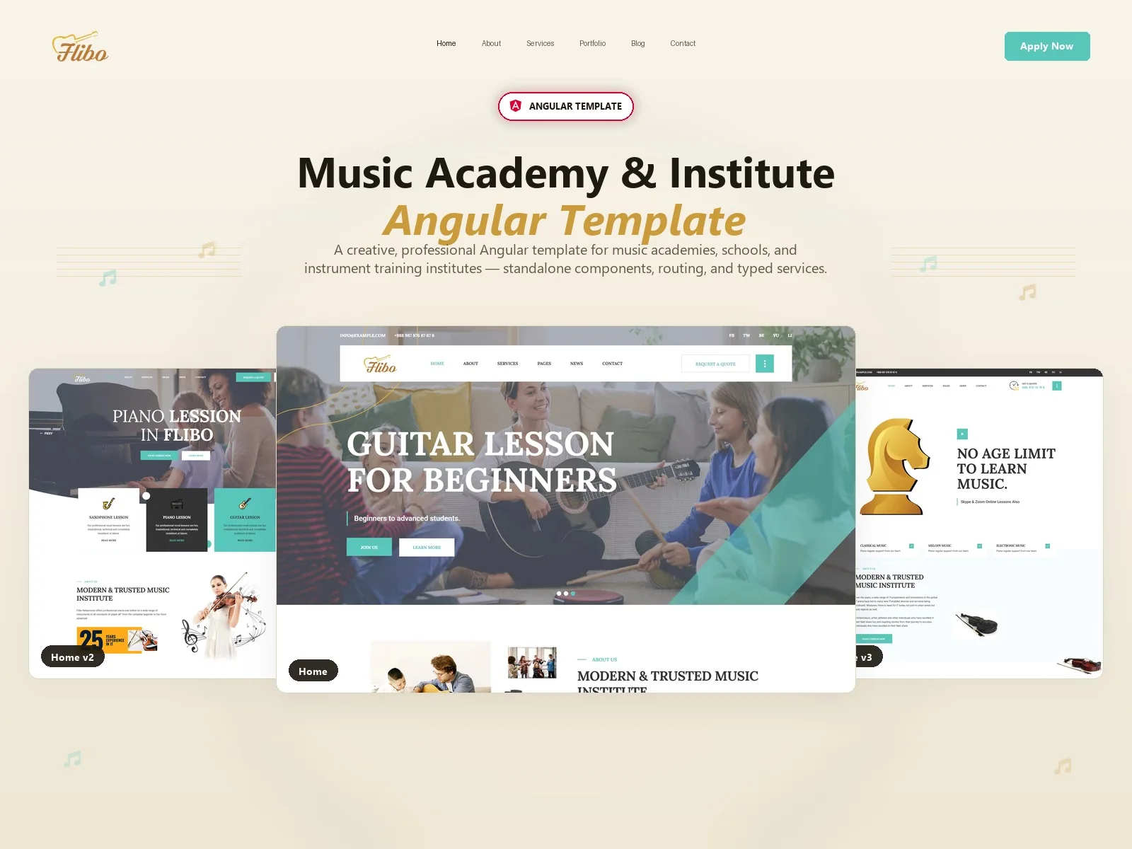 Flibo — Music Lessons Angular Template