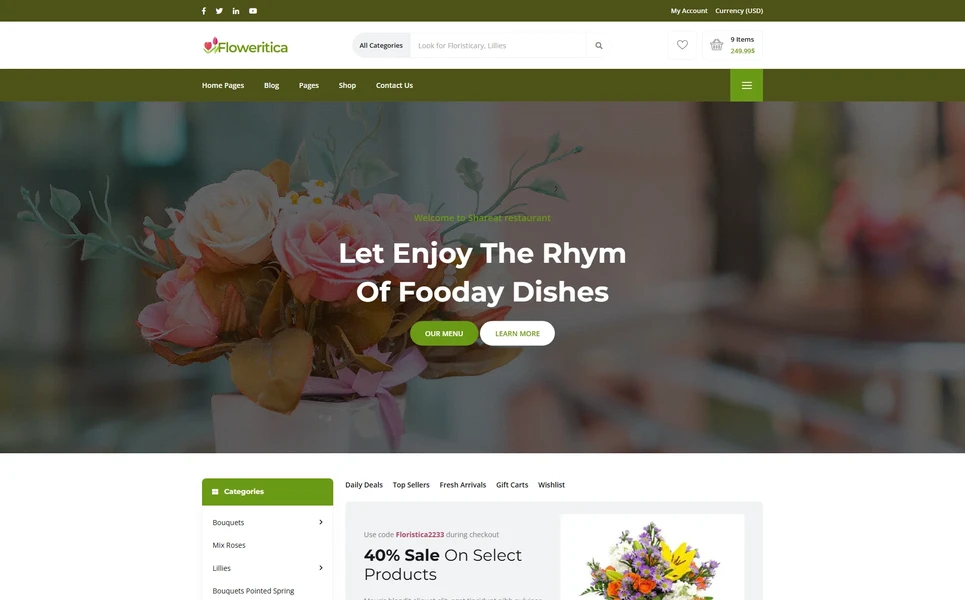 Floristica — Flowers React JS Template