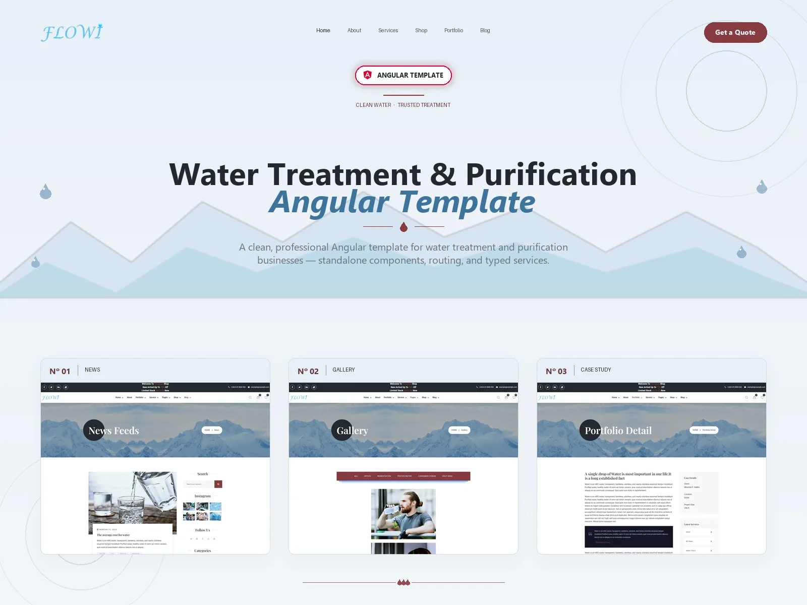 Flowi — Water Treatment Angular Template