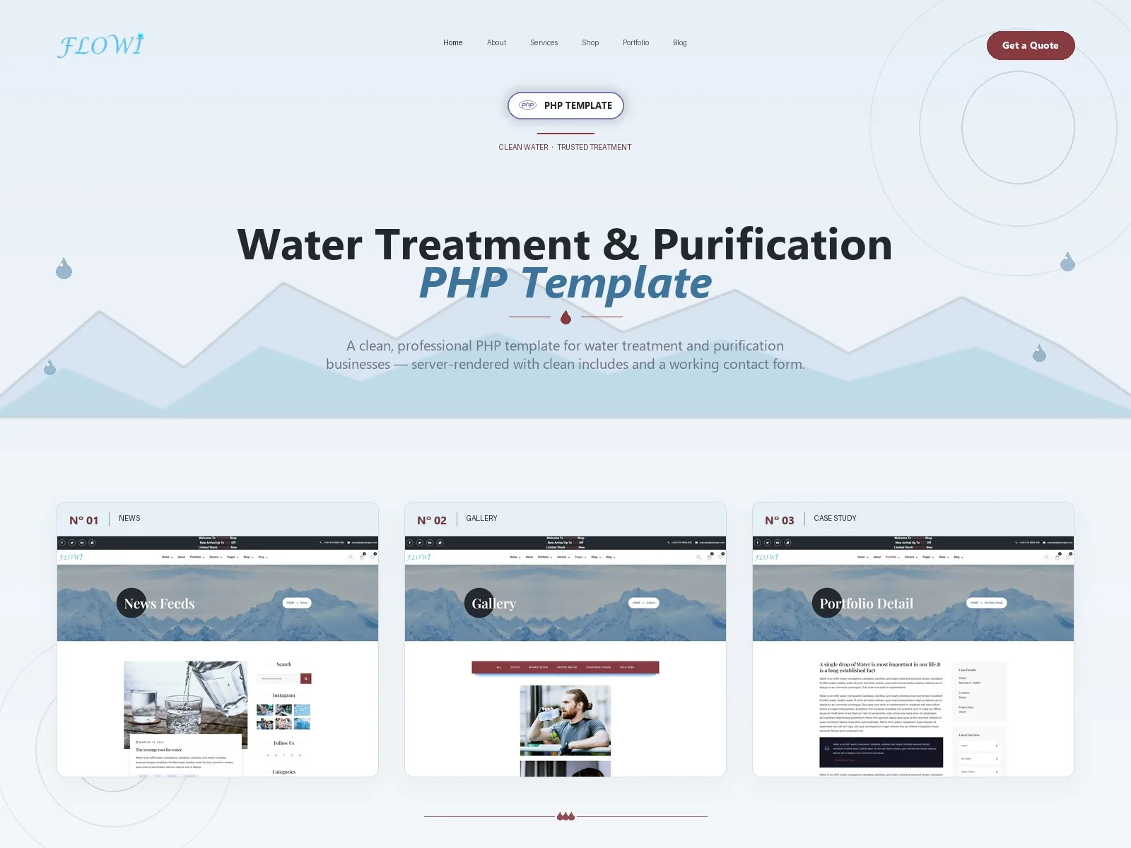 Flowi — Water Treatment PHP Website Template