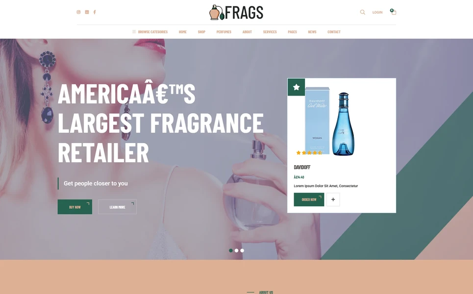 Fragz — Perfume React JS Template