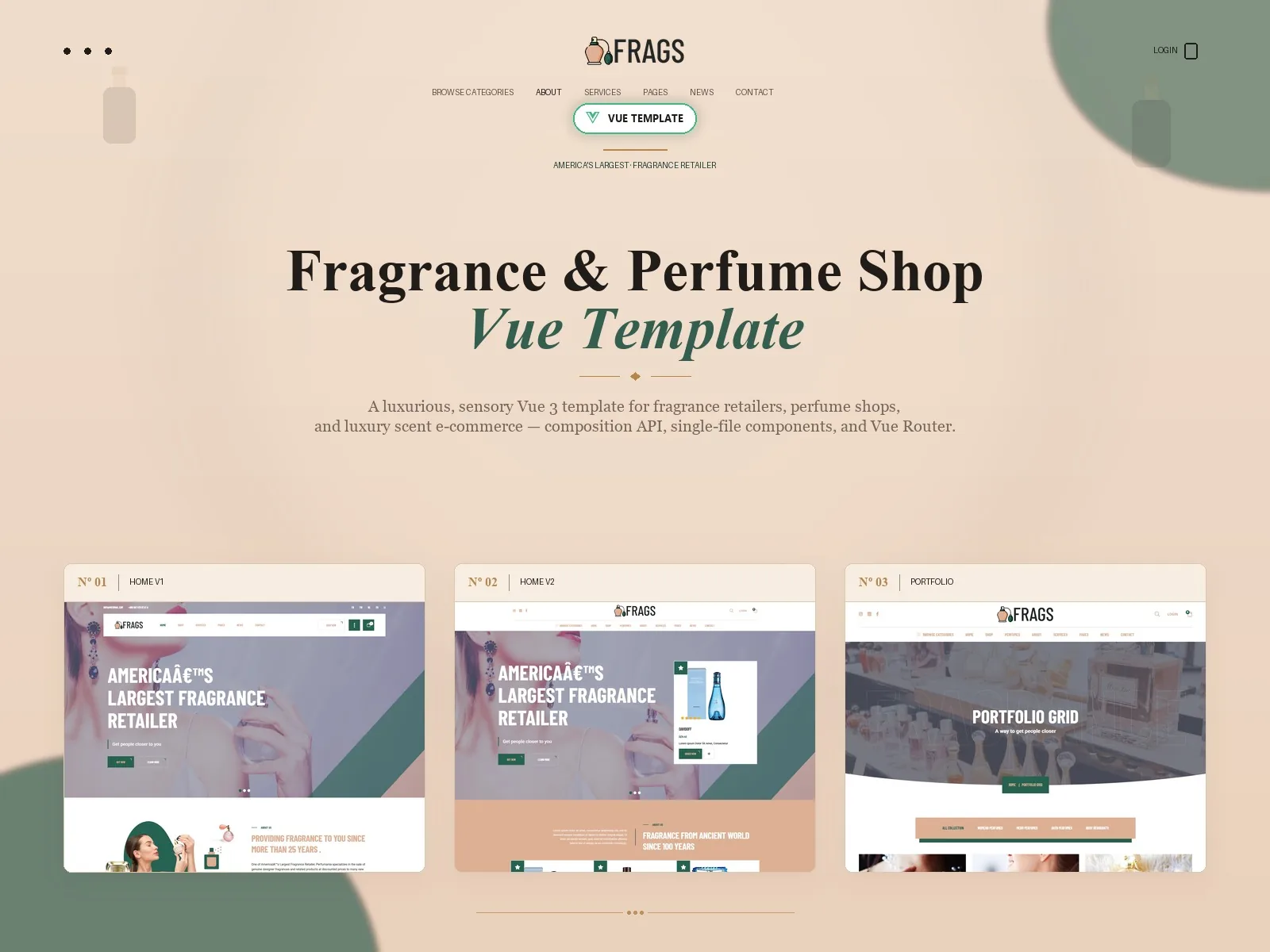 Fragz — Perfume Vue.js Template
