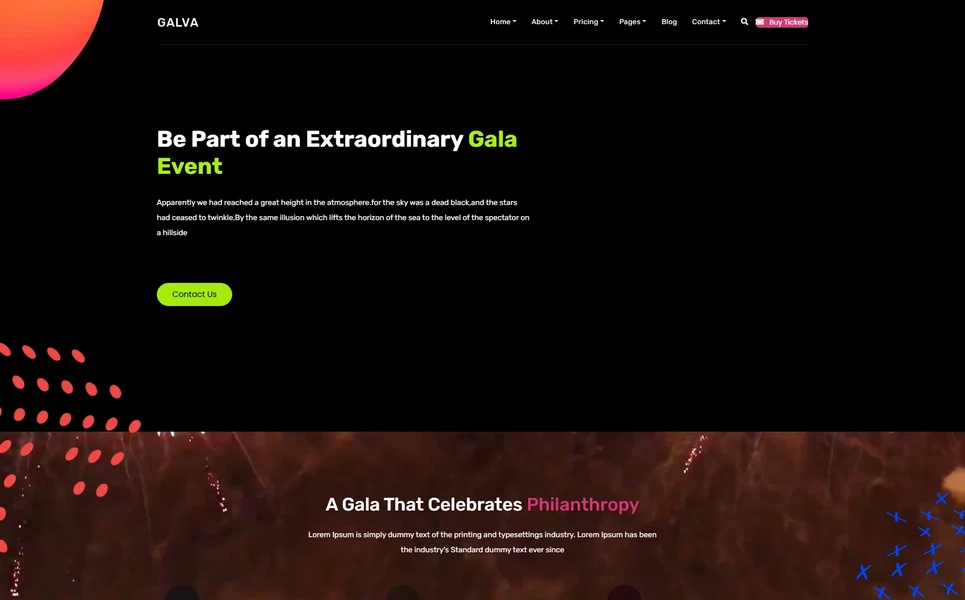 Galva — Events React JS Template