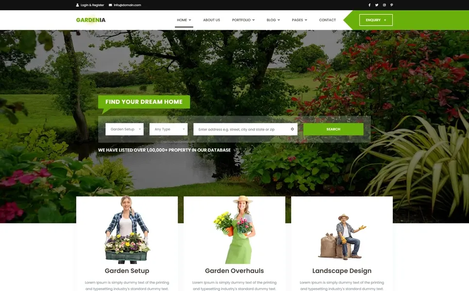 Gardenia — Real Estate PHP Website Template