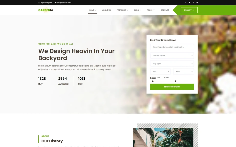 Gardenia — Real Estate React JS Template