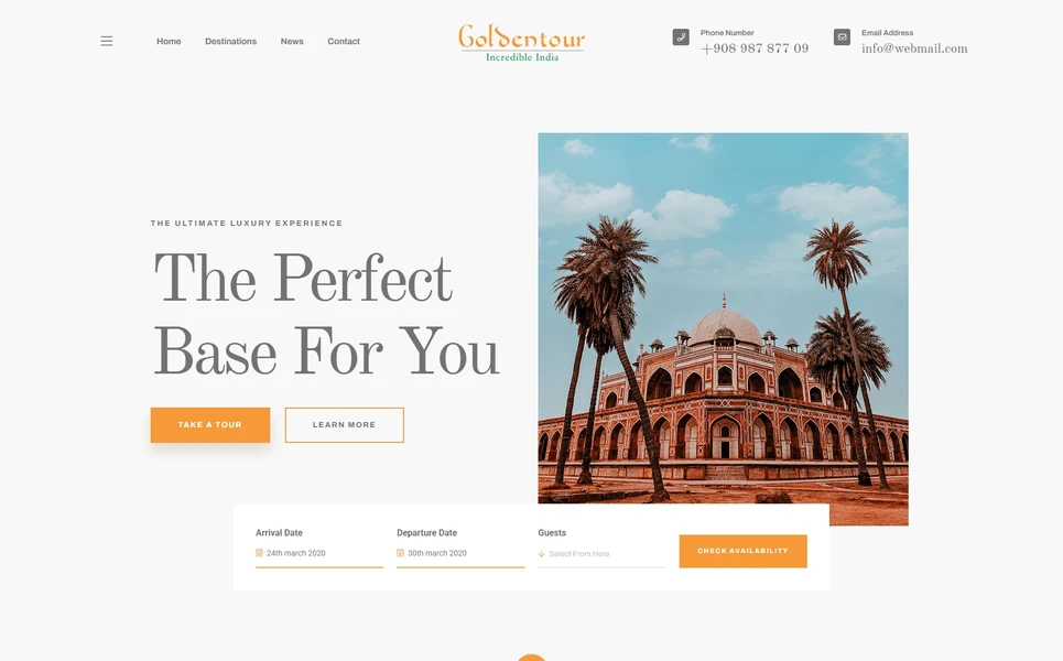 Goldentour — Tours Angular Template