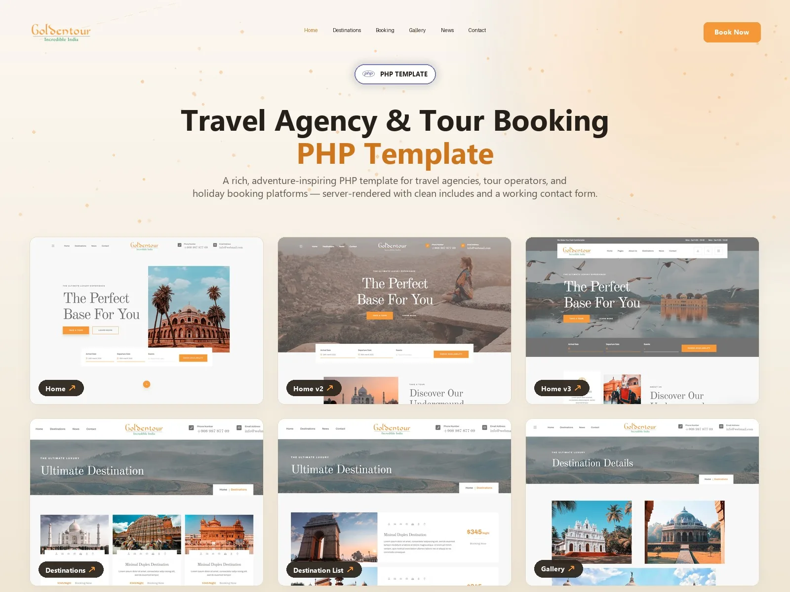 Goldentour — Tours PHP Website Template