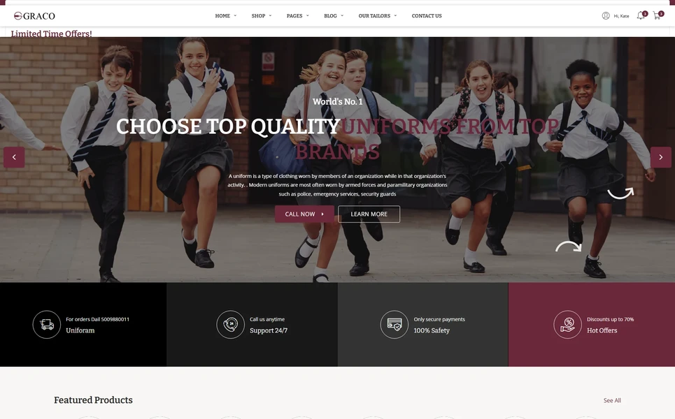 Graco — Corporate Uniforms WordPress Theme