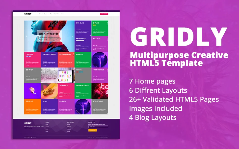 Gridly — Grid HTML5 Template