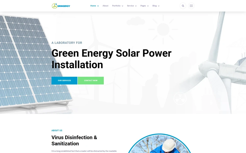 Grinenergy — Solar Energy PHP Website Template