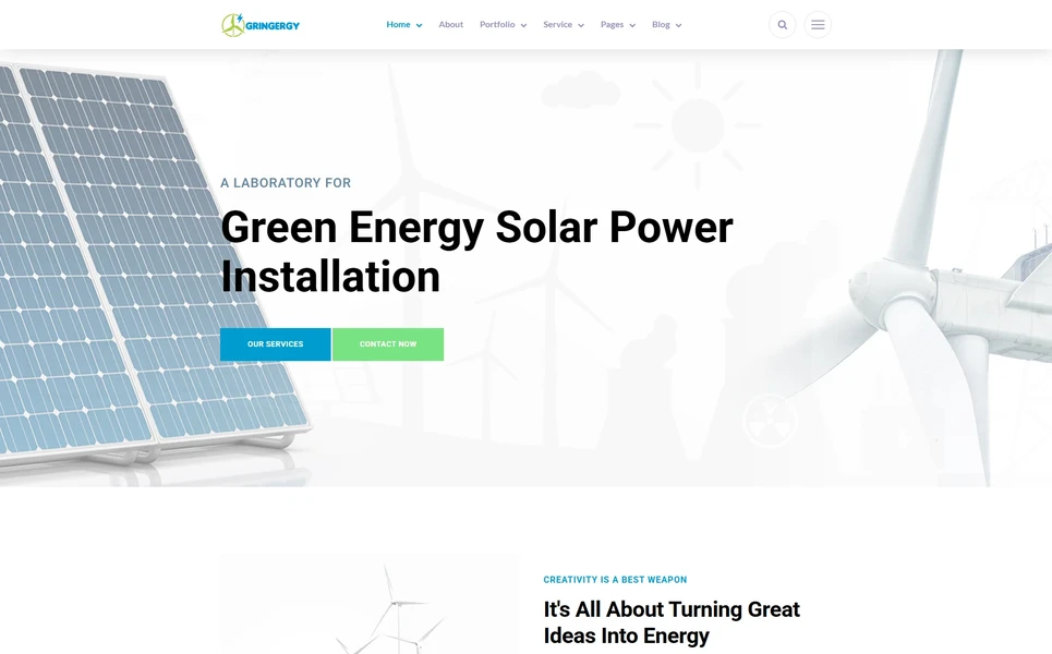 Grinenergy — Solar Energy Vue.js Template