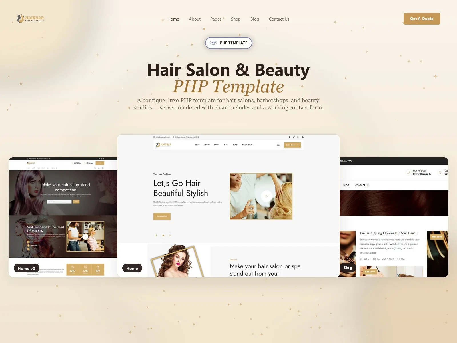 Hairrar — Hair Salon PHP Website Template