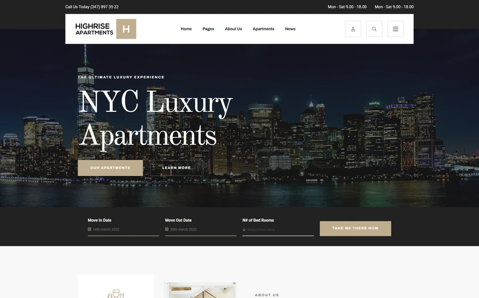 Highrise — Luxury Real Estate WordPress Theme