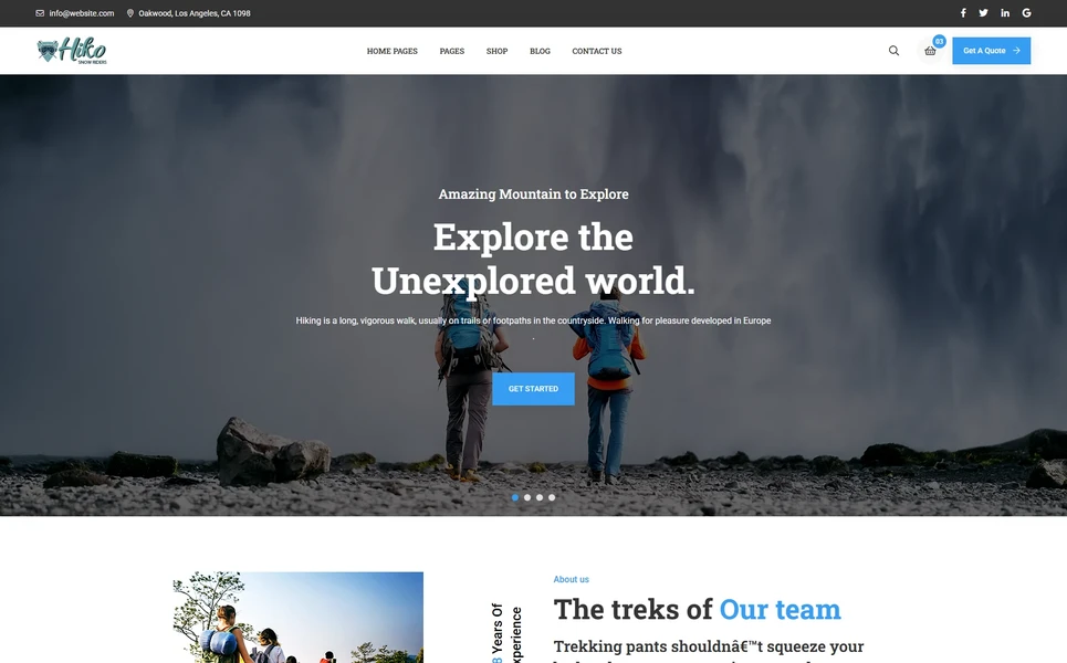 Hiko — Hiking WordPress Theme