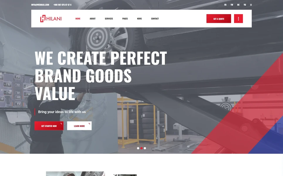 Hilani — Auto Repair Vue.js Template