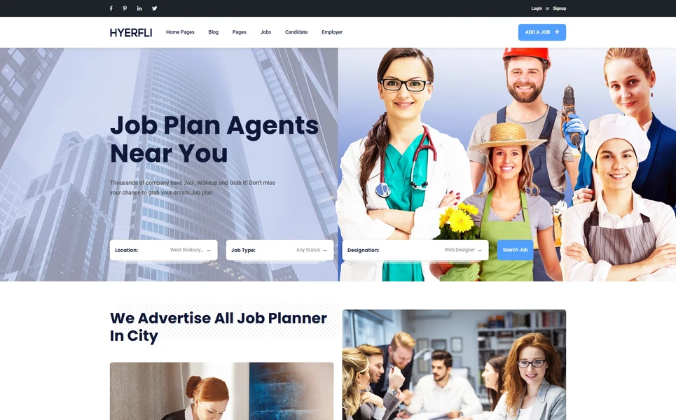Hyerfli — Job Portal PHP Website Template